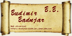 Budimir Badnjar vizit kartica